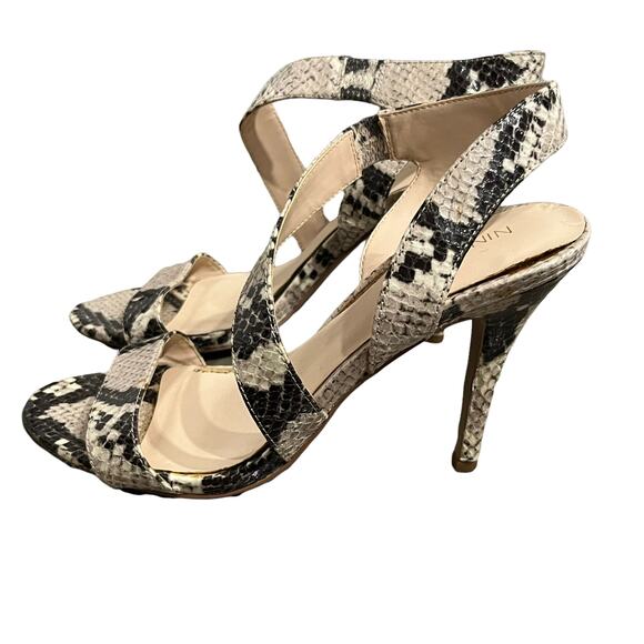 Nine West Women's Strappy Snake print Heels SIZE 7 - Picture 4 of 5